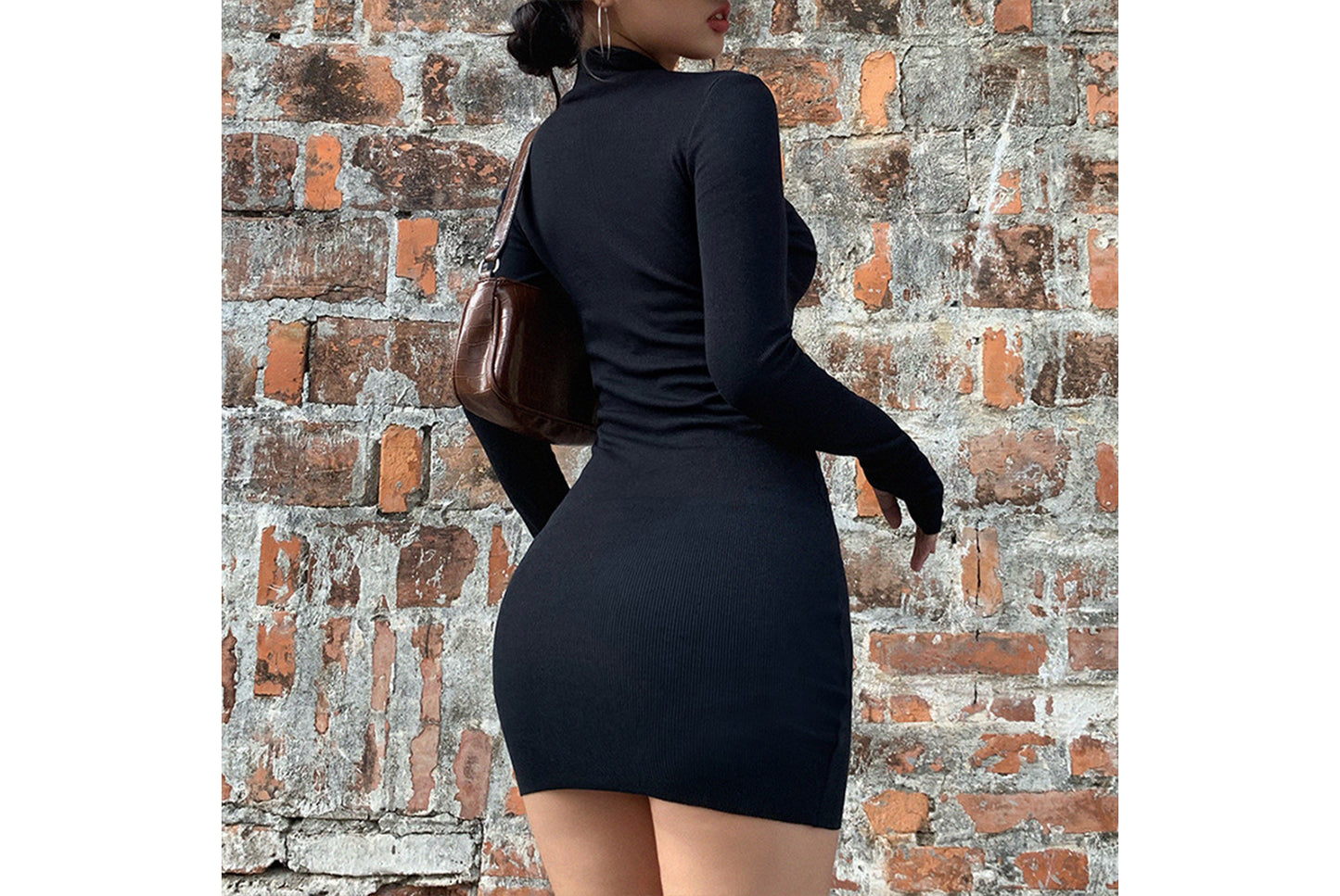 **Zipper Hip-Wrap Fit Sexy Dress**