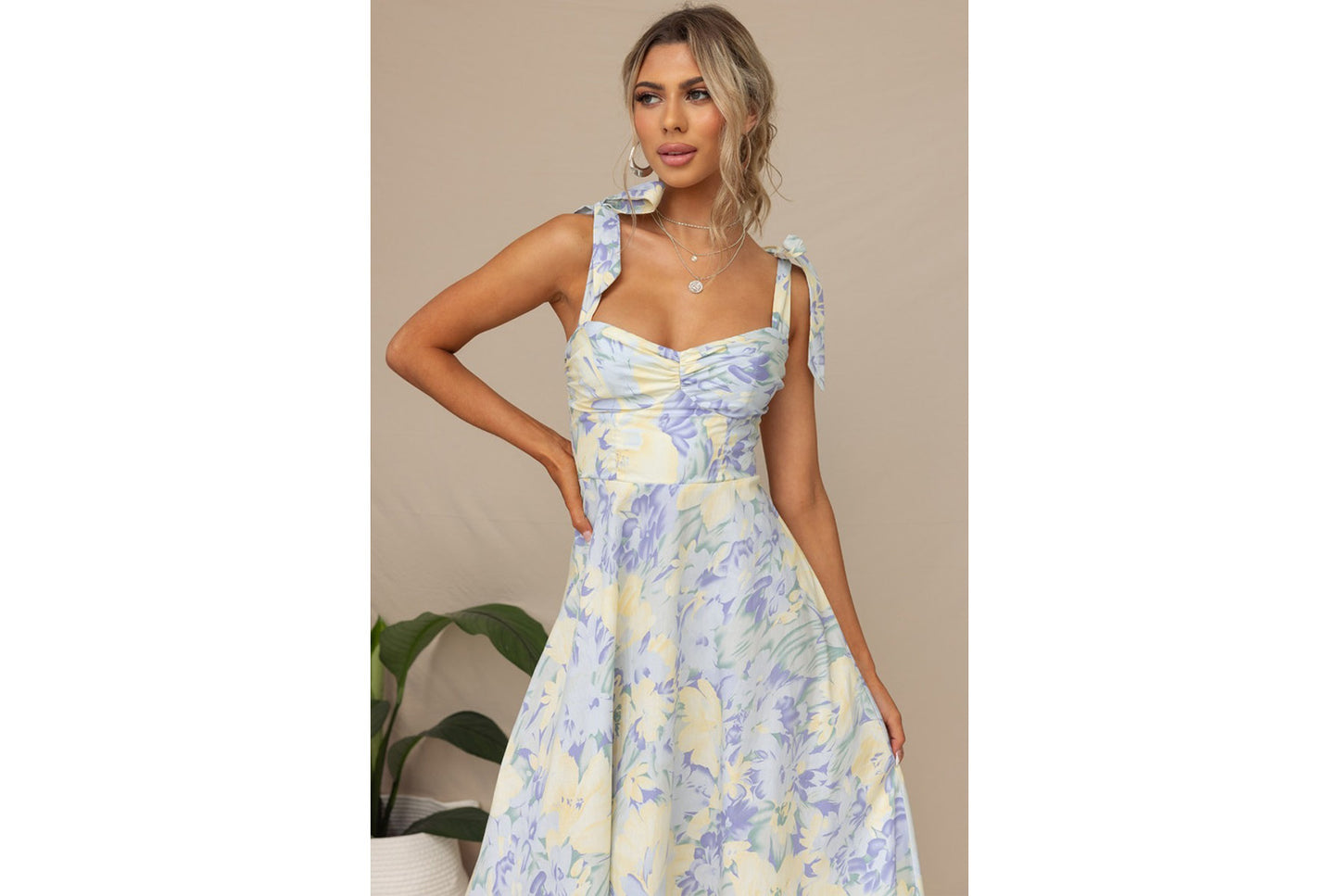 **Slipper Print Midi Dress**