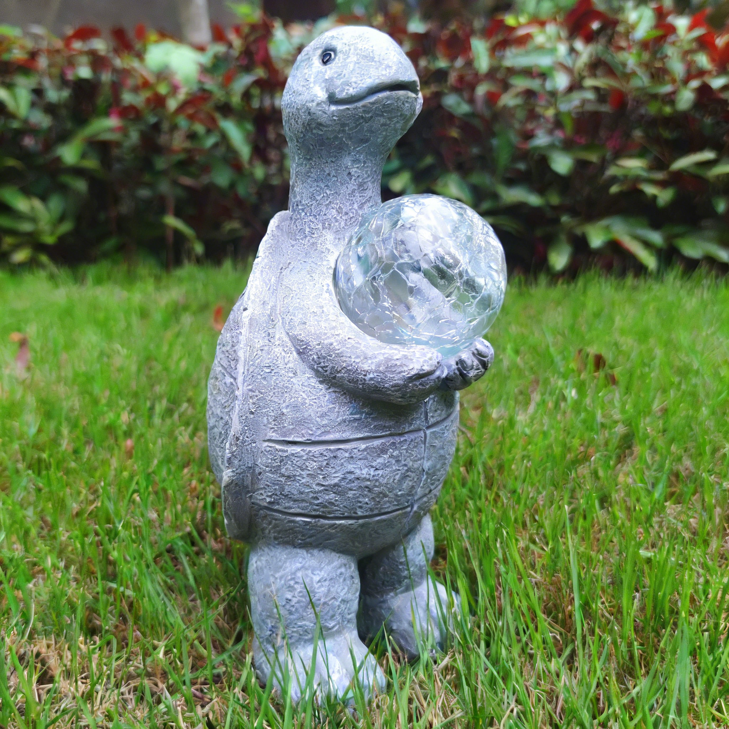 Turtle Holding a Ball Solar LED Outdoor Ornament