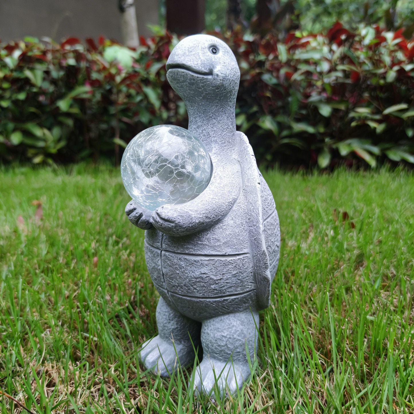 Turtle Holding a Ball Solar LED Outdoor Ornament