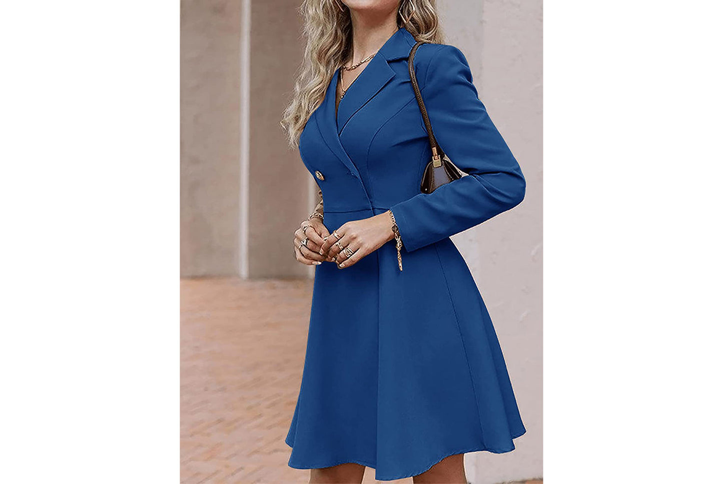 **Solid Color Double-Breasted Long-Sleeved Slim-Fit Trench Coat**