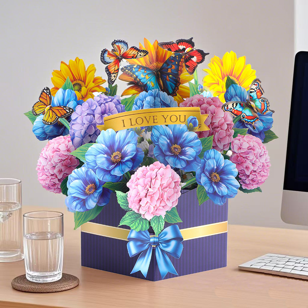 # 3D Pop-Up Flower Bouquet/Creative Greeting Card Ornament