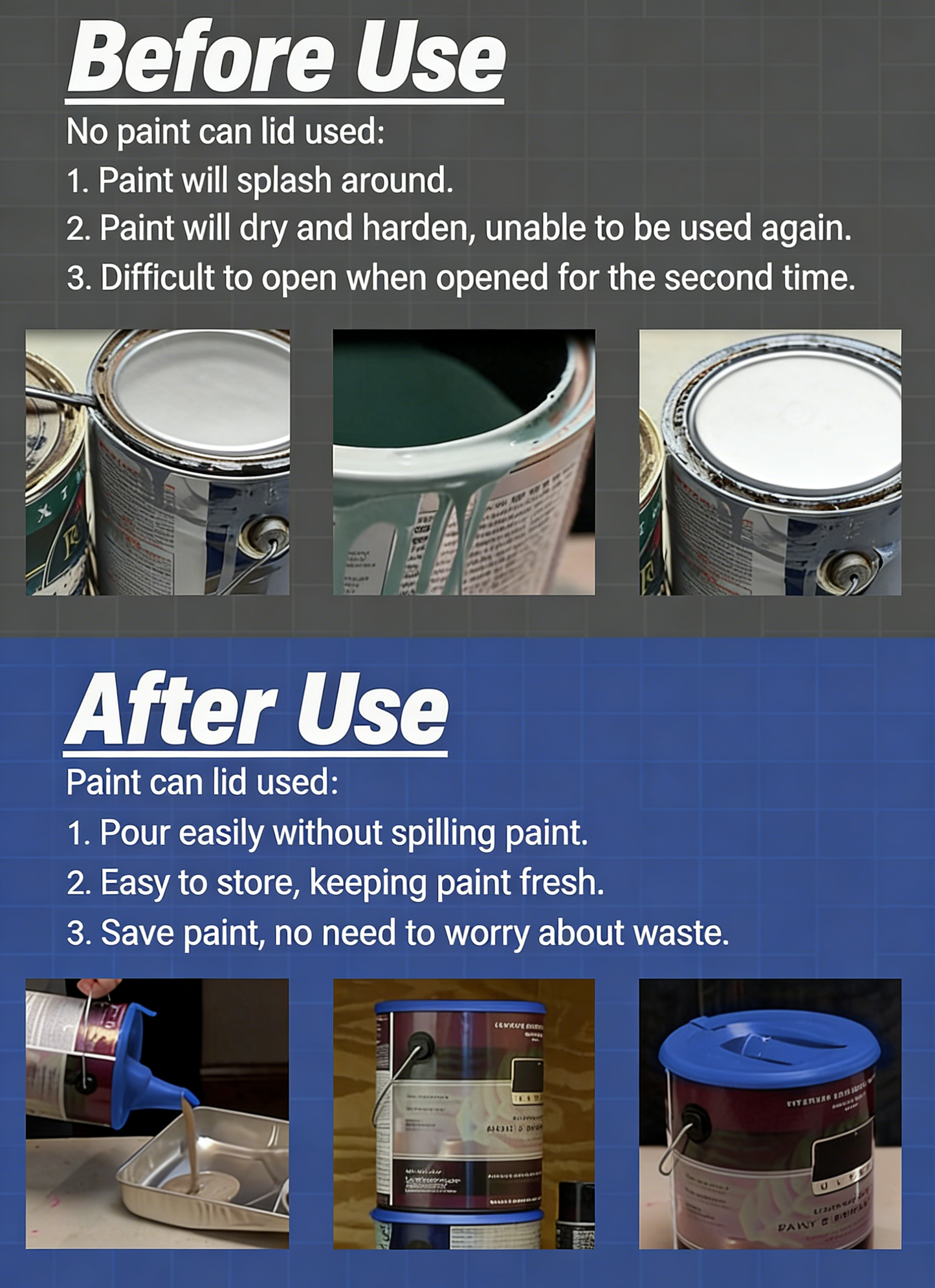 Multifunctional Foldable Paint Bucket Lid