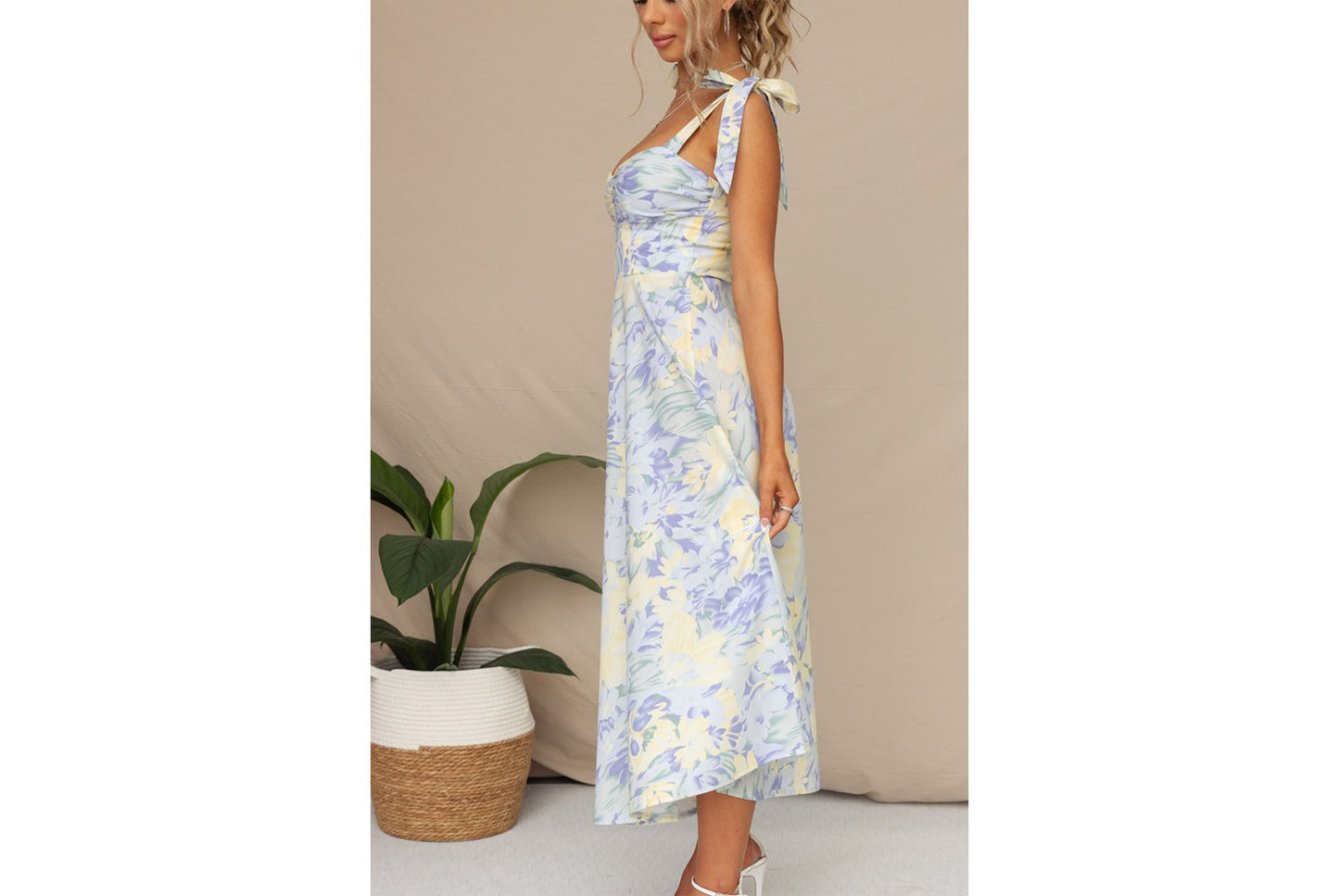 **Slipper Print Midi Dress**
