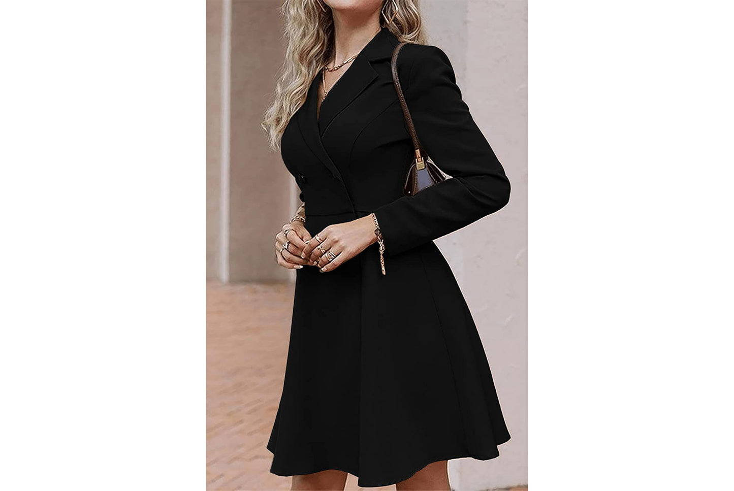 **Solid Color Double-Breasted Long-Sleeved Slim-Fit Trench Coat**