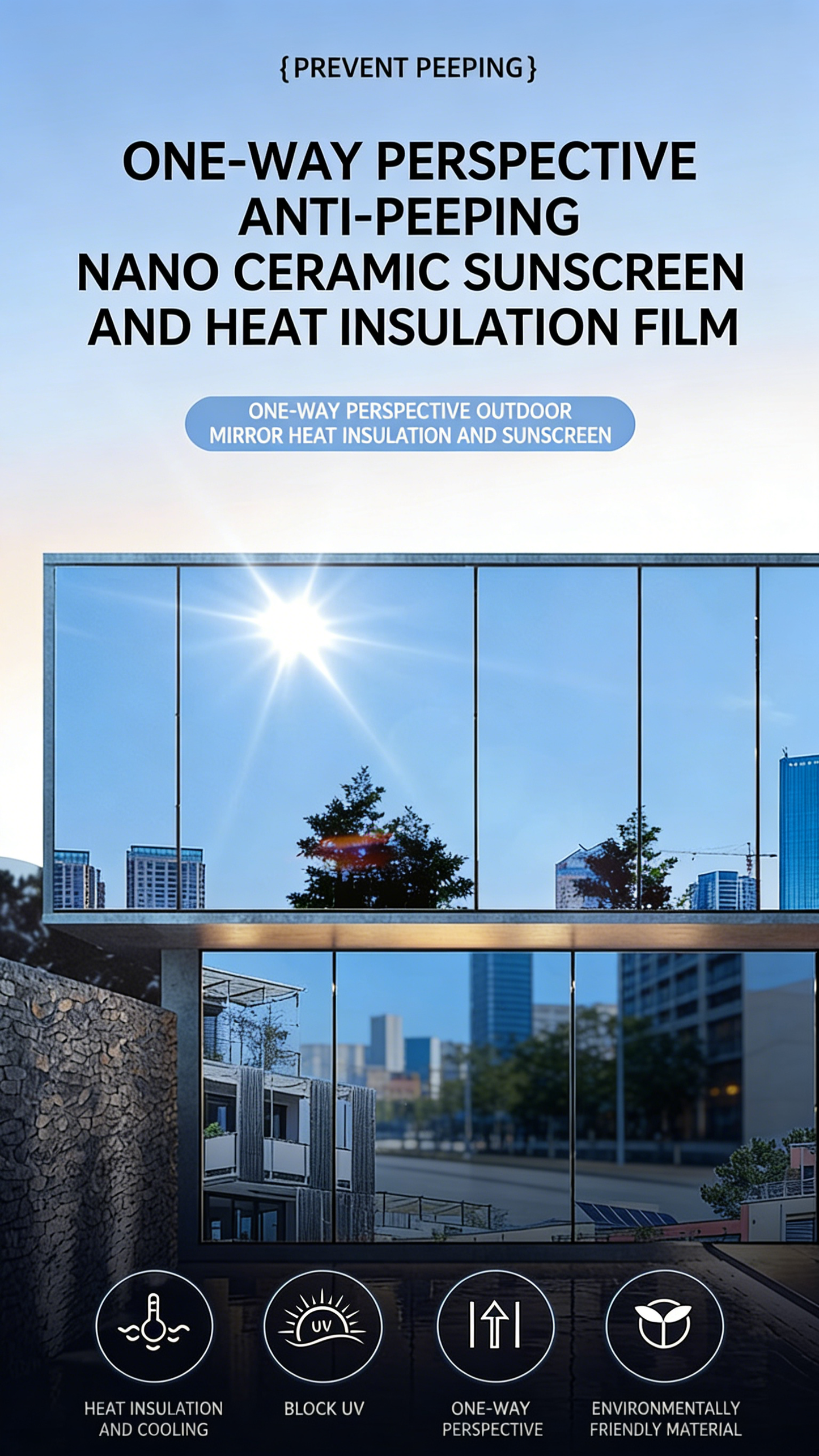 Home One-Way View Glass Sunscreen and Heat Insulation Film