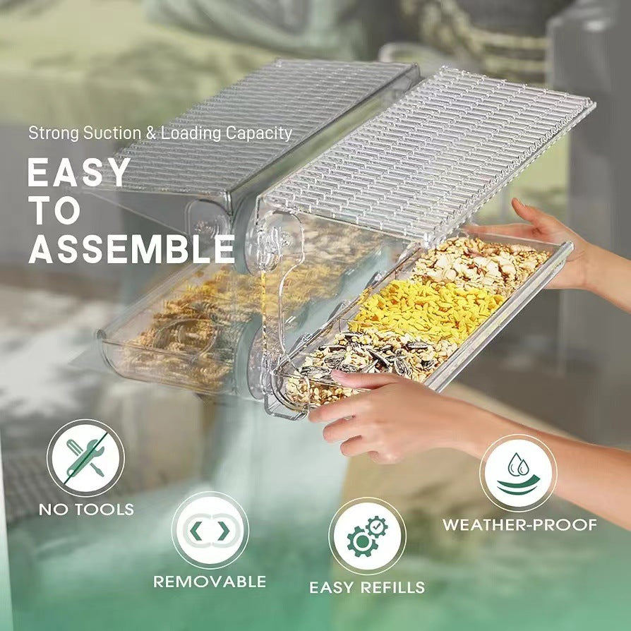 Outdoor Window-Style Transparent Bird Feeder
