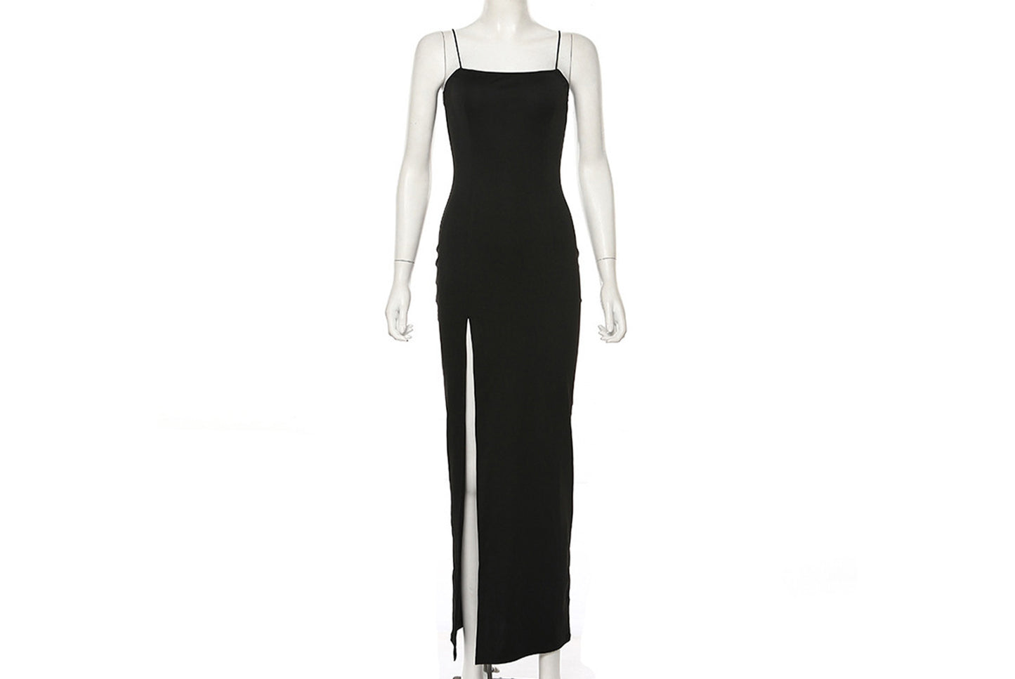 **Slim Fit Halter Backless Sexy Slit Maxi Dress**