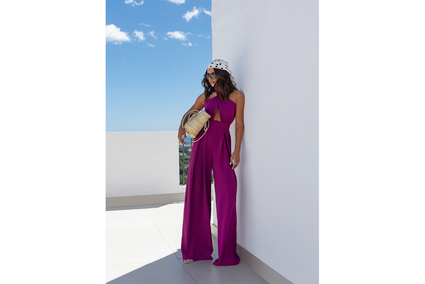 **Stylish and Sexy Sleeveless Halter Neck Jumpsuit**