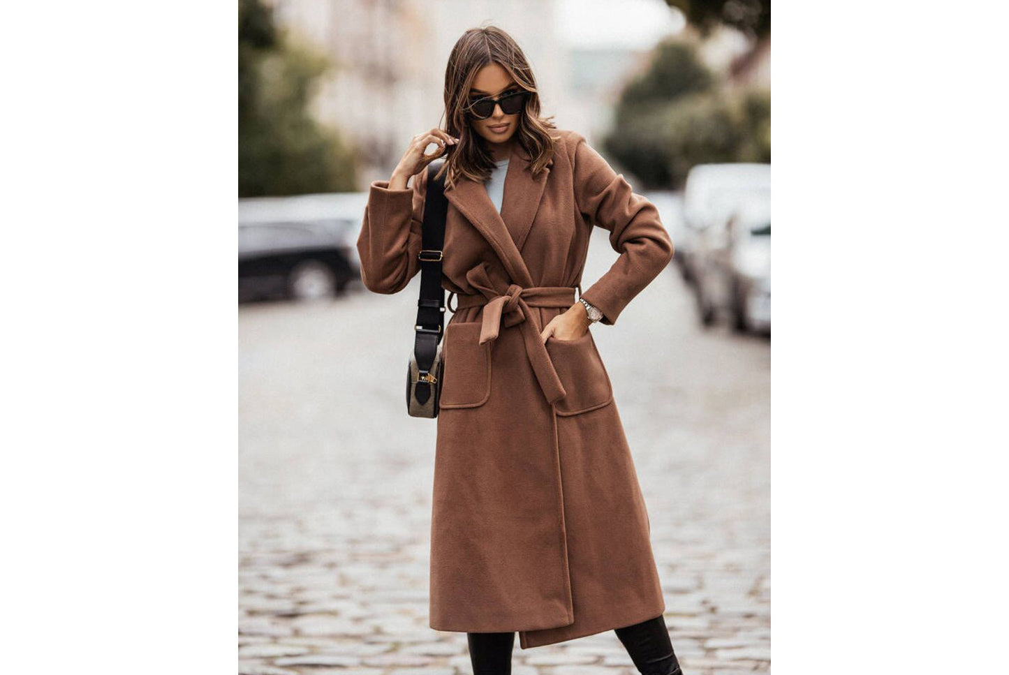 **Double-Breasted, Long-Sleeved, Lapel, Buttoned Wool Blazer for Women**