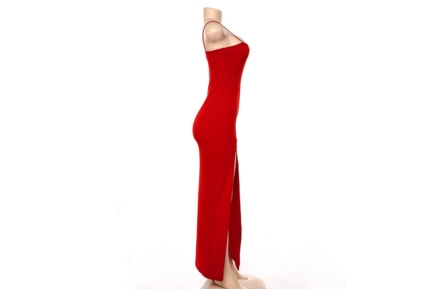 **Slim Fit Halter Backless Sexy Slit Maxi Dress**