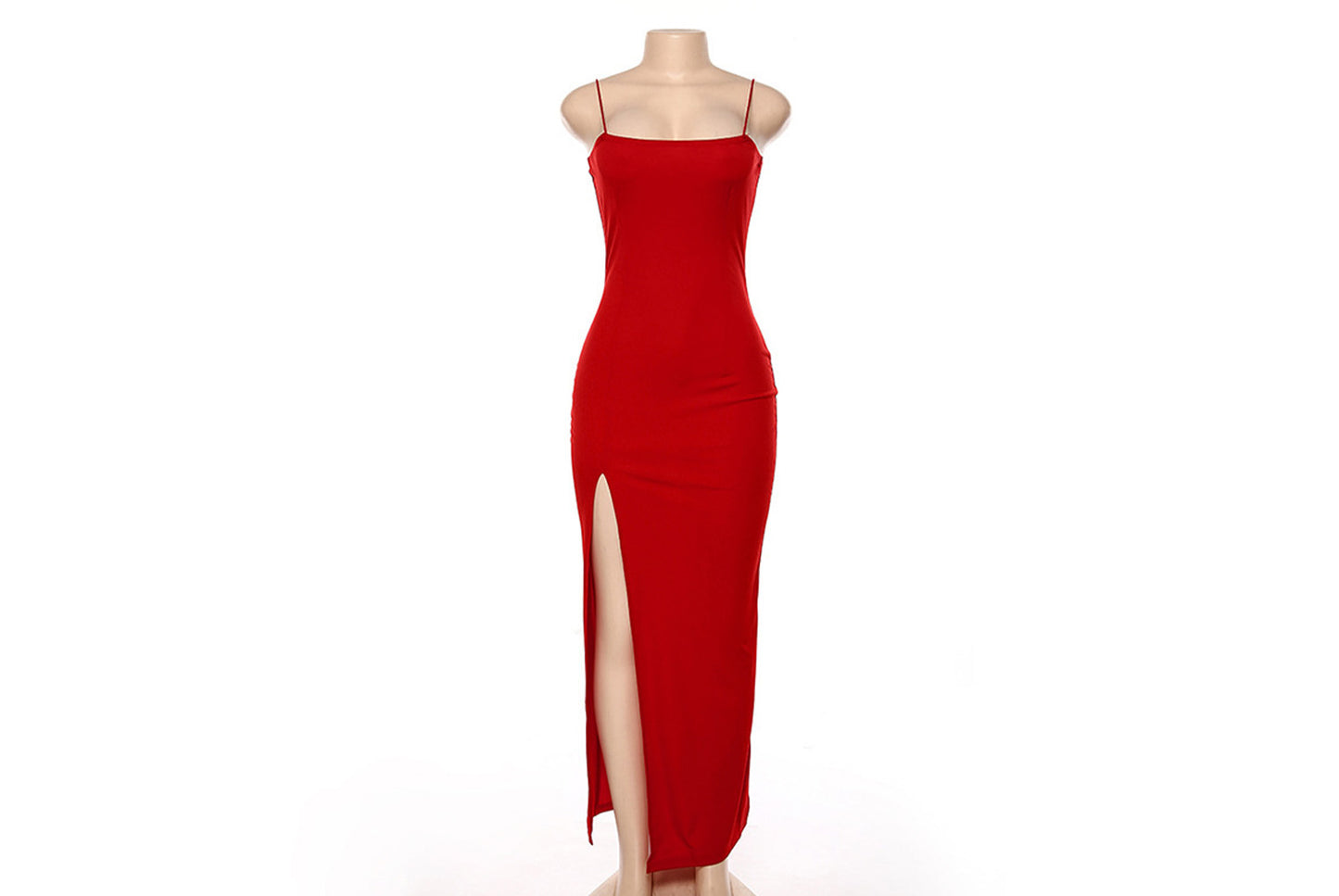 **Slim Fit Halter Backless Sexy Slit Maxi Dress**
