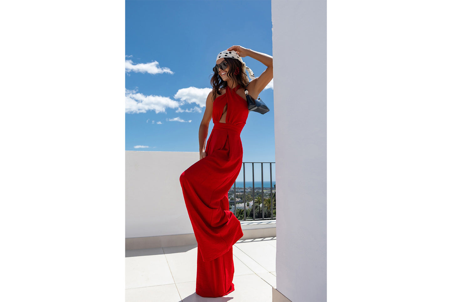 **Stylish and Sexy Sleeveless Halter Neck Jumpsuit**