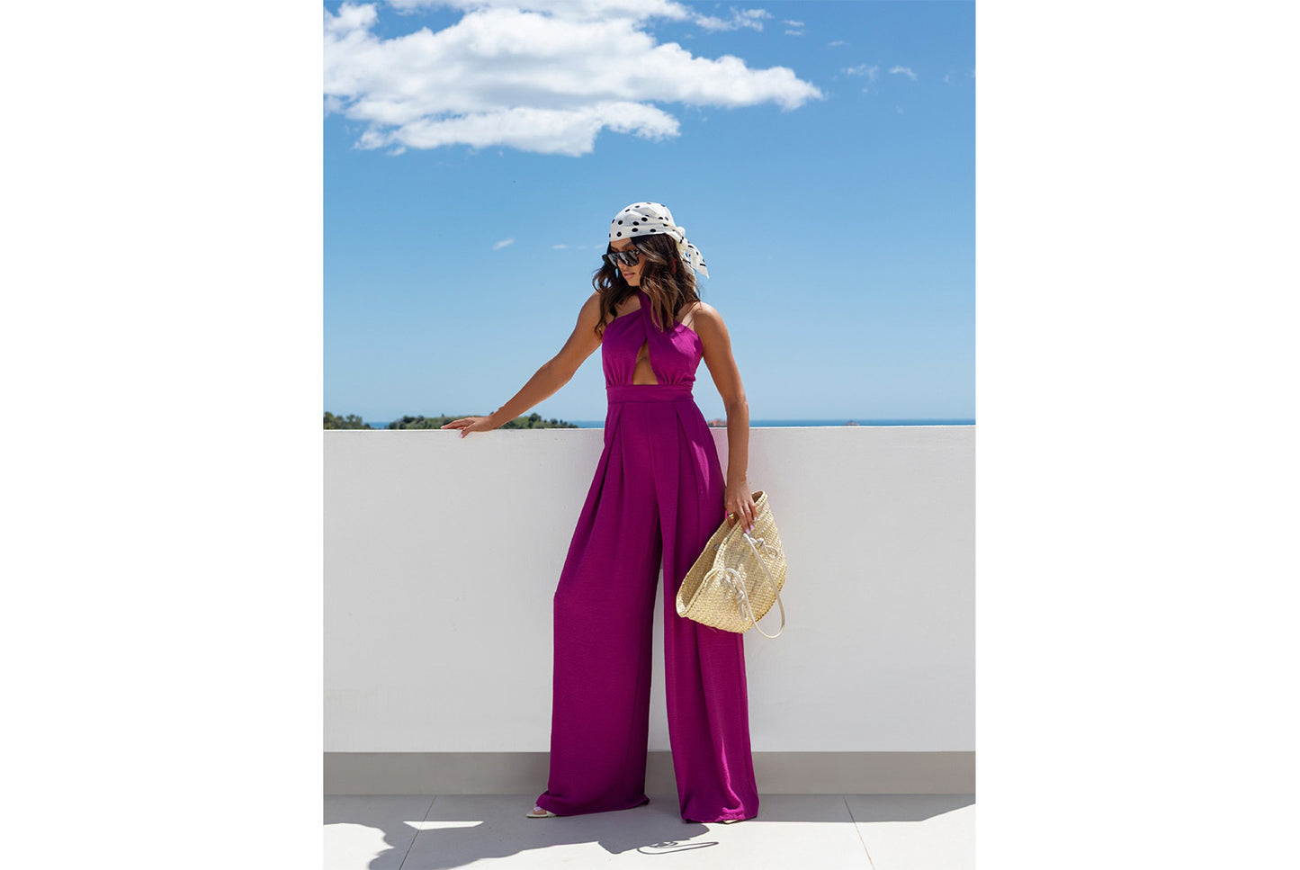 **Stylish and Sexy Sleeveless Halter Neck Jumpsuit**