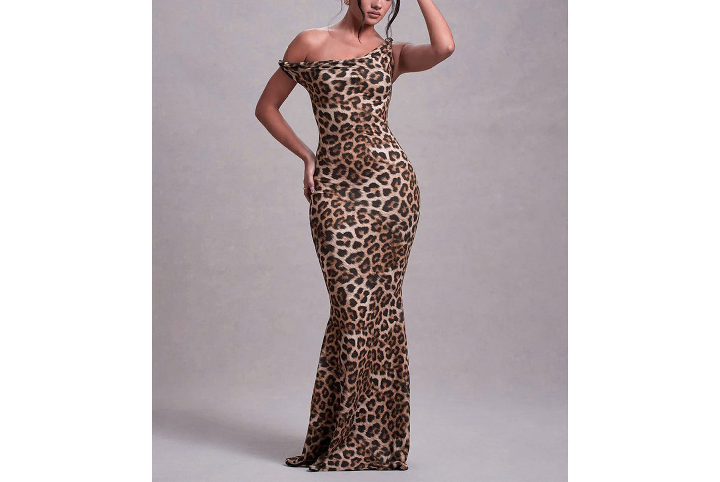 **Sexy Leopard Print Halter Backless Dress**