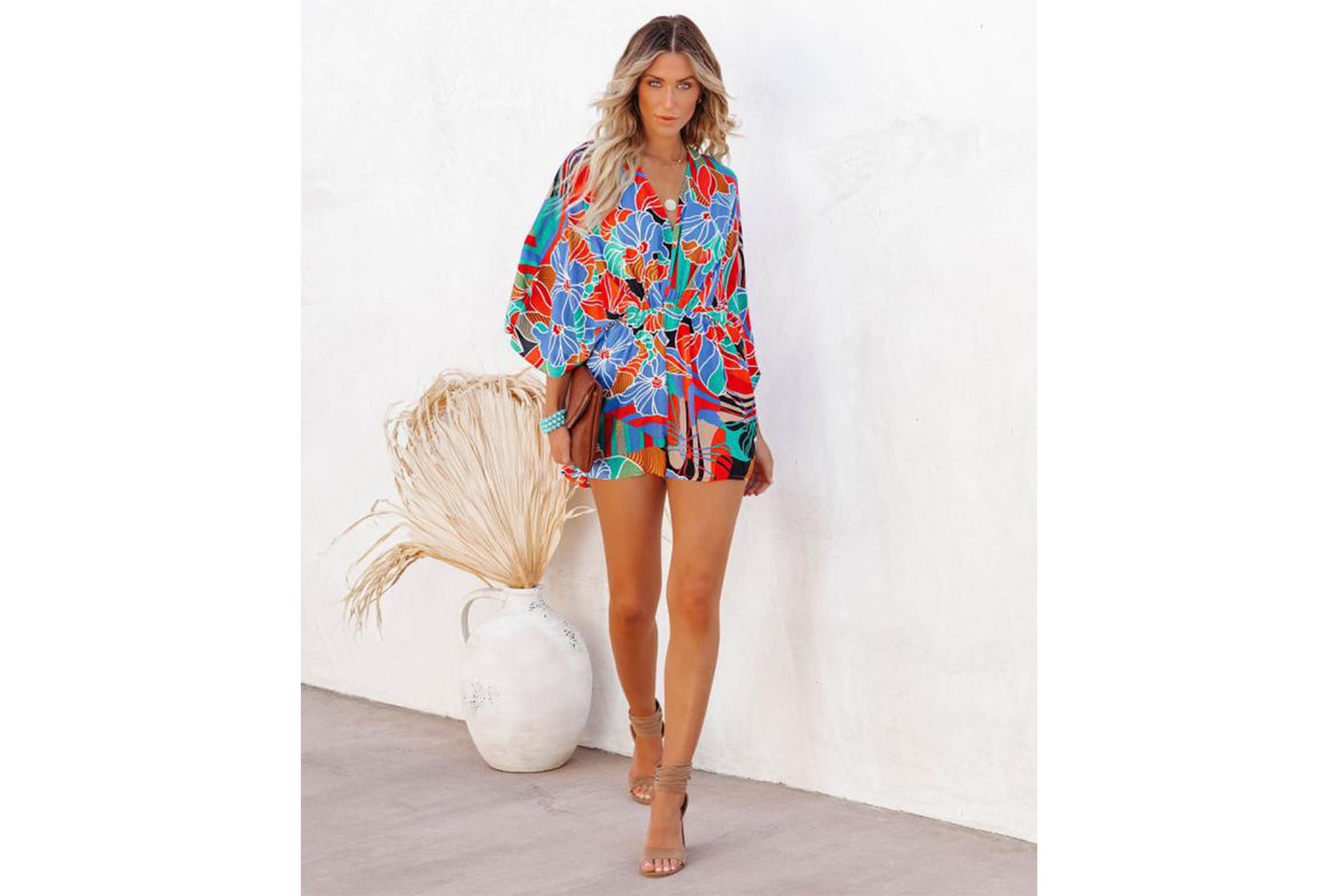 **Women's Backless Lace-Up Jumpsuit Dress**