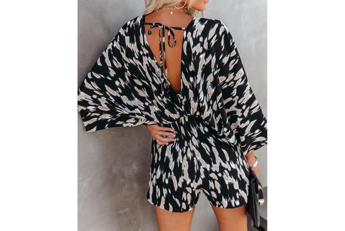 **Women's Backless Lace-Up Jumpsuit Dress**
