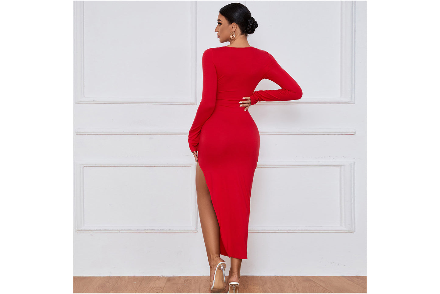 **Sexy High-Slit Dress**