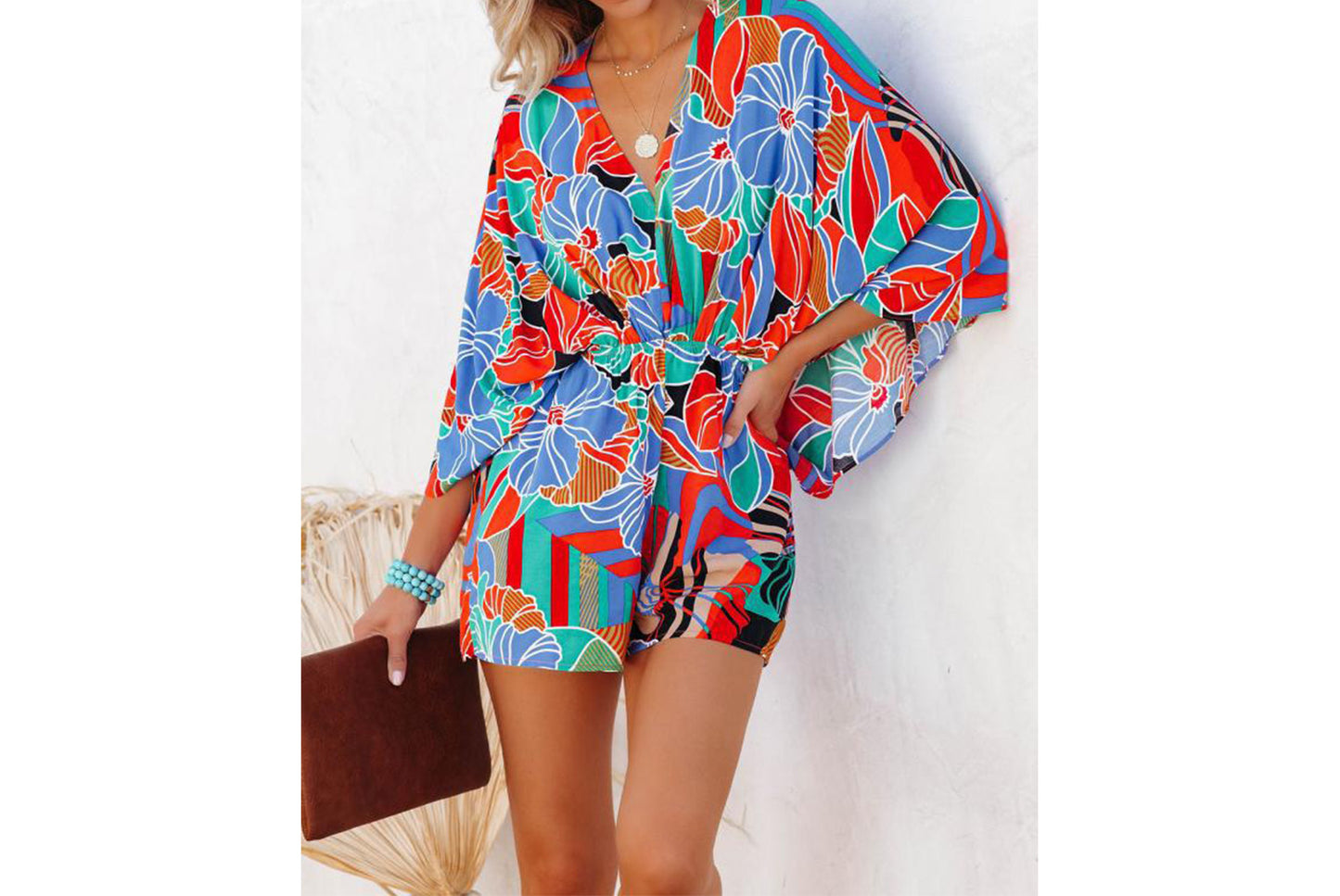**Women's Backless Lace-Up Jumpsuit Dress**