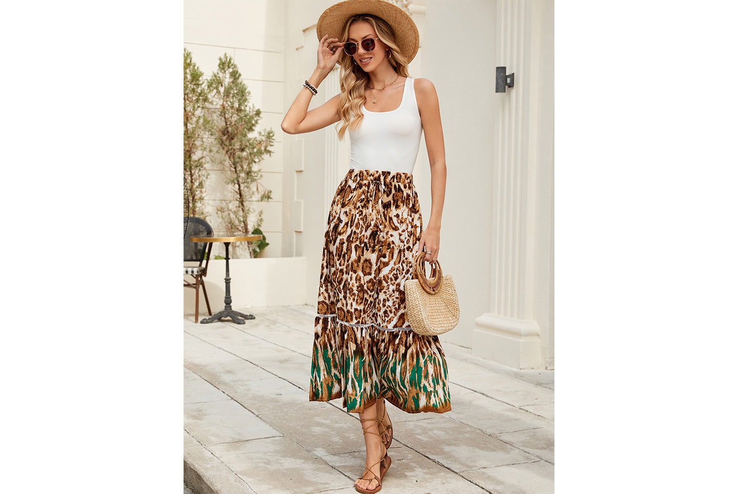 **Printed Bohemian Beach Skirt**