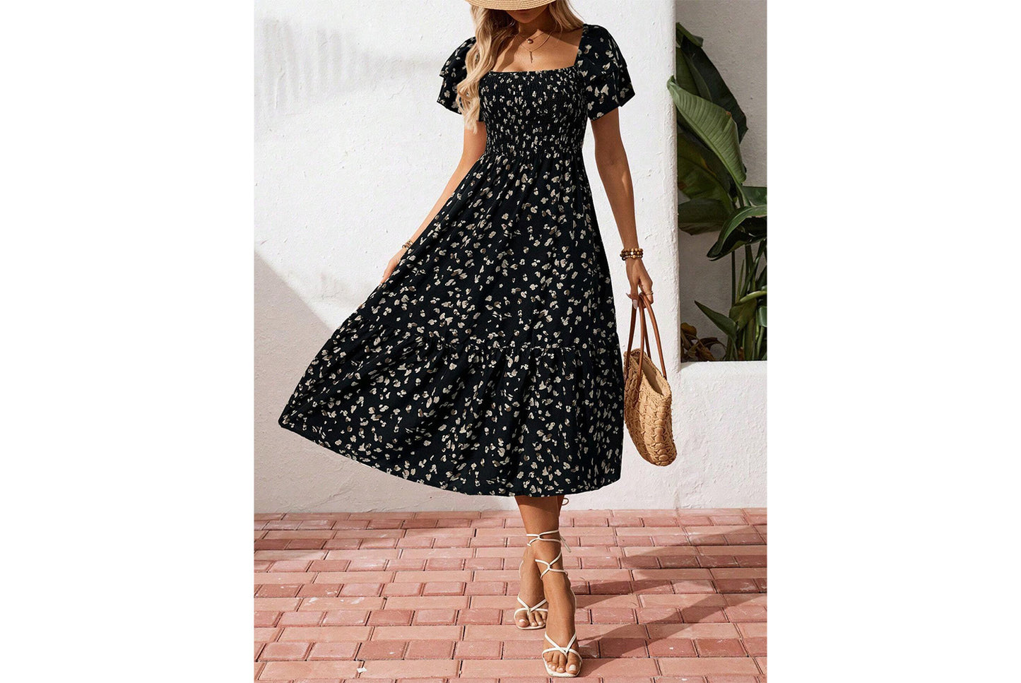 **Sexy Ruffle Floral Dress**