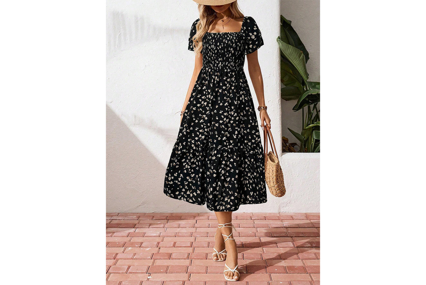 **Sexy Ruffle Floral Dress**
