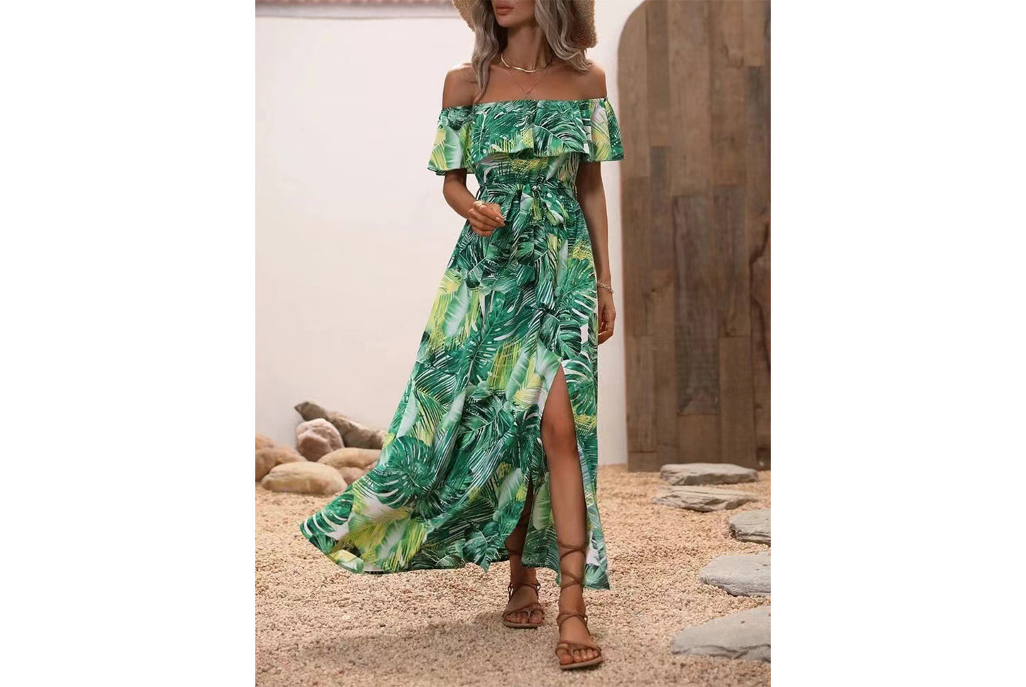 **Women's Ruffled Tie-Waist Dress**