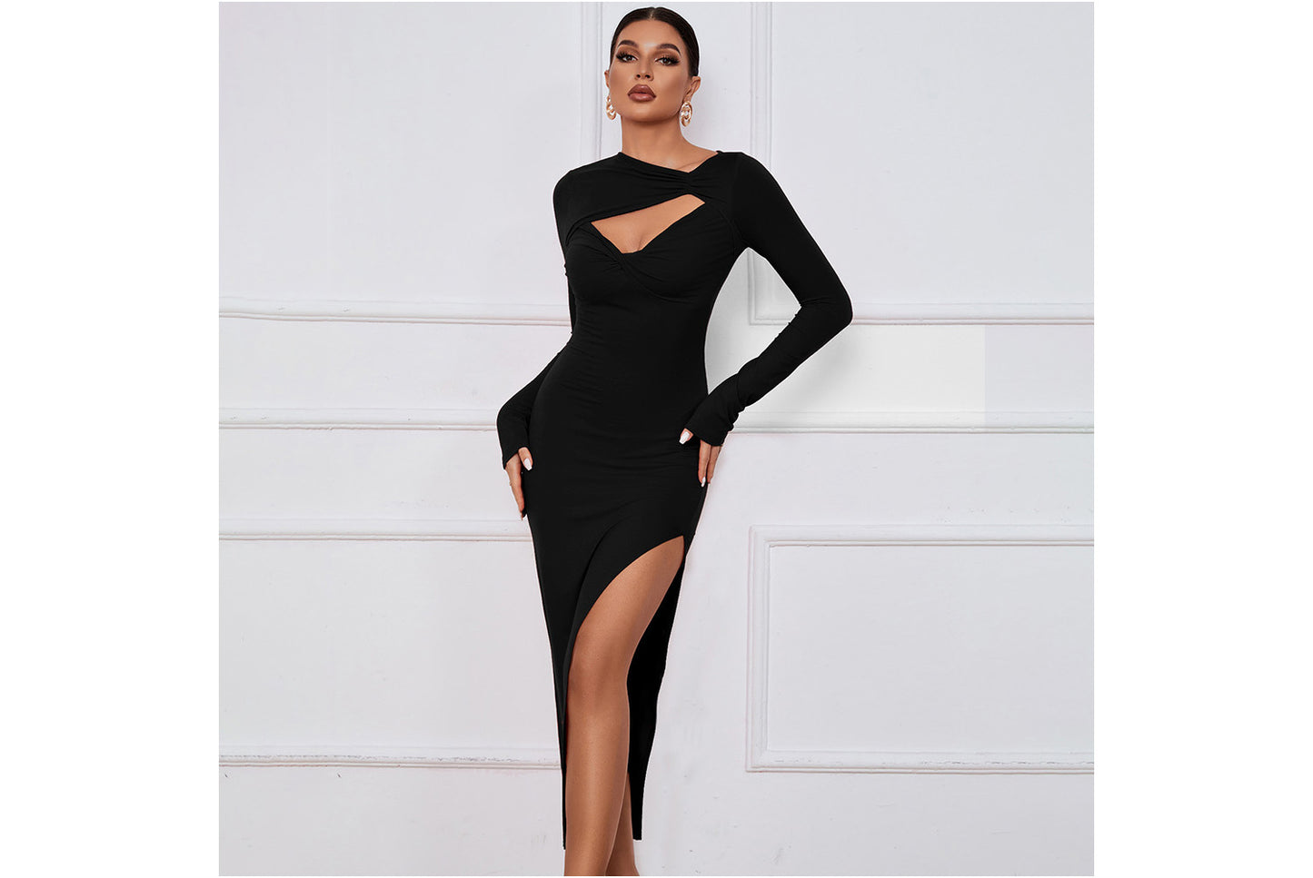 **Sexy High-Slit Dress**