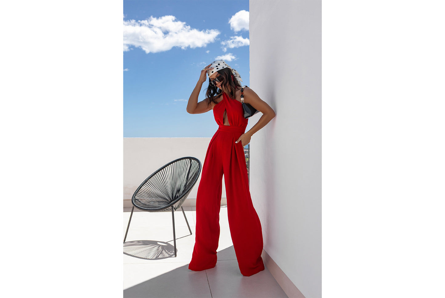 **Stylish and Sexy Sleeveless Halter Neck Jumpsuit**