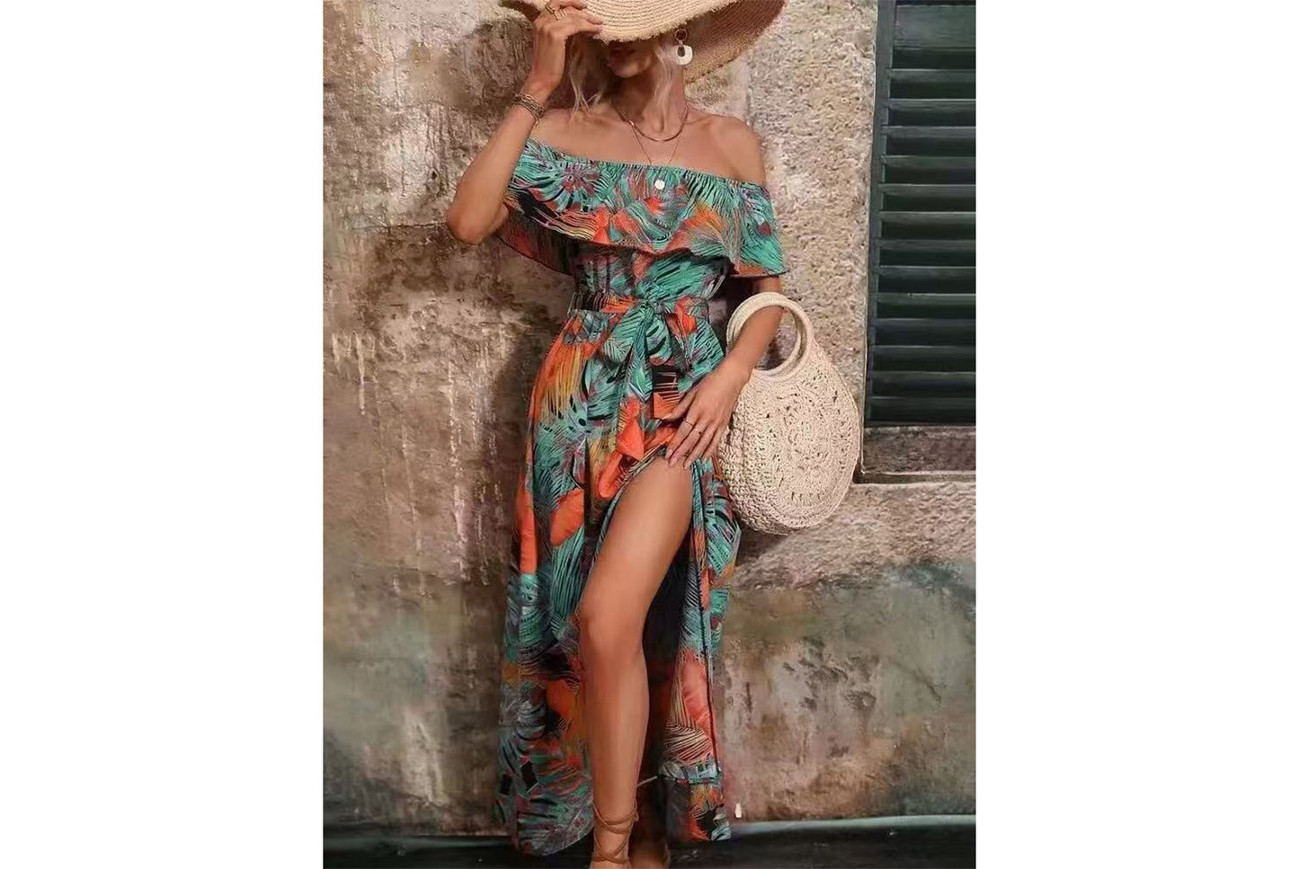 **Women's Ruffled Tie-Waist Dress**