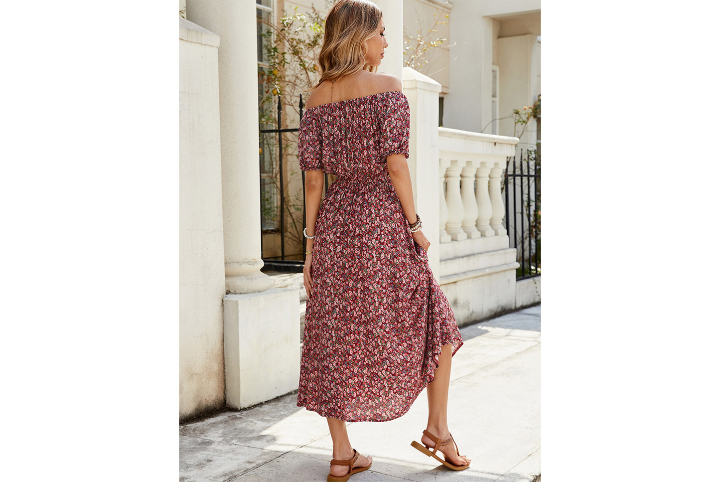 **Sexy Off-the-Shoulder Short-Sleeve Dress**
