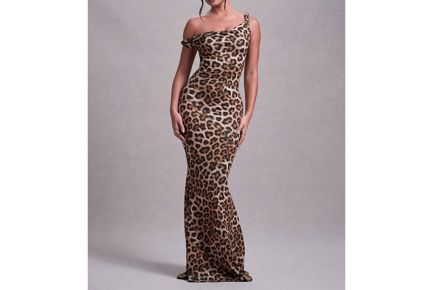 **Sexy Leopard Print Halter Backless Dress**