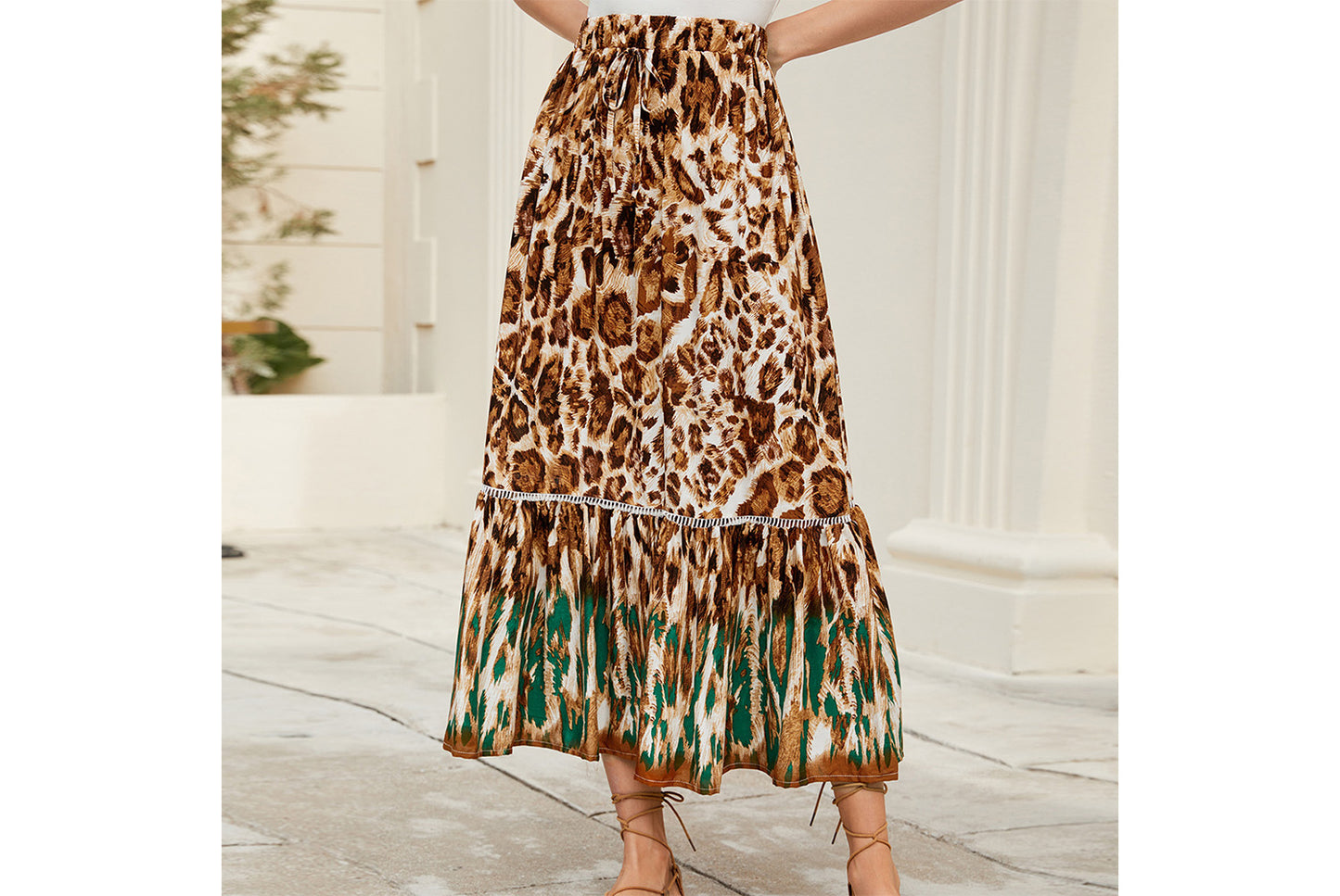 **Printed Bohemian Beach Skirt**