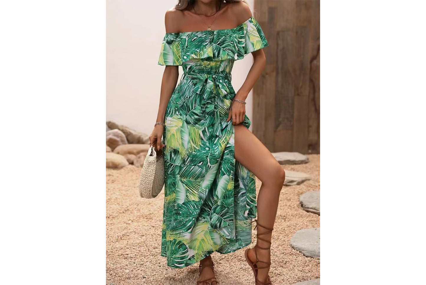 **Women's Ruffled Tie-Waist Dress**