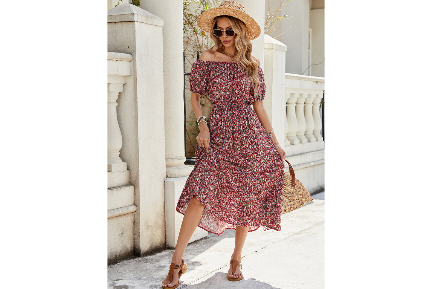 **Sexy Off-the-Shoulder Short-Sleeve Dress**