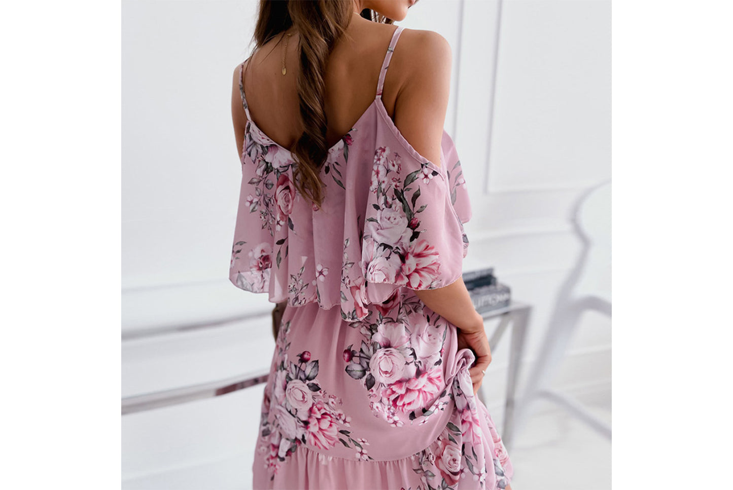 **Off-the-Shoulder Sexy Slip Dress**