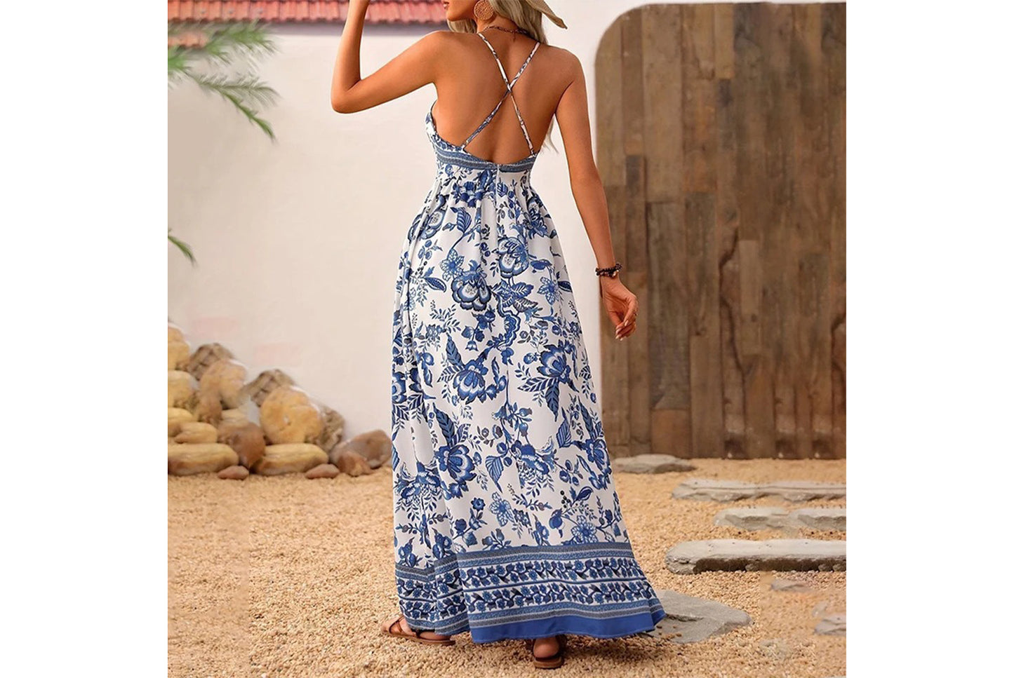 **Sexy Strapless Sleeveless Print Dress**