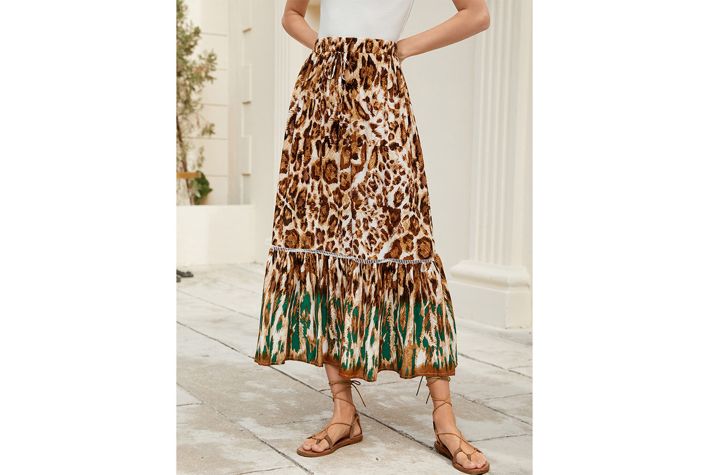 **Printed Bohemian Beach Skirt**
