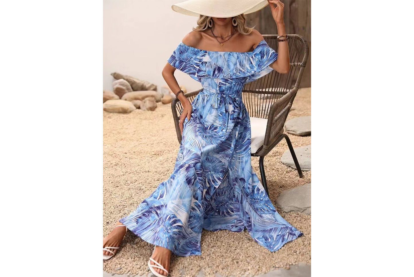 **Women's Ruffled Tie-Waist Dress**
