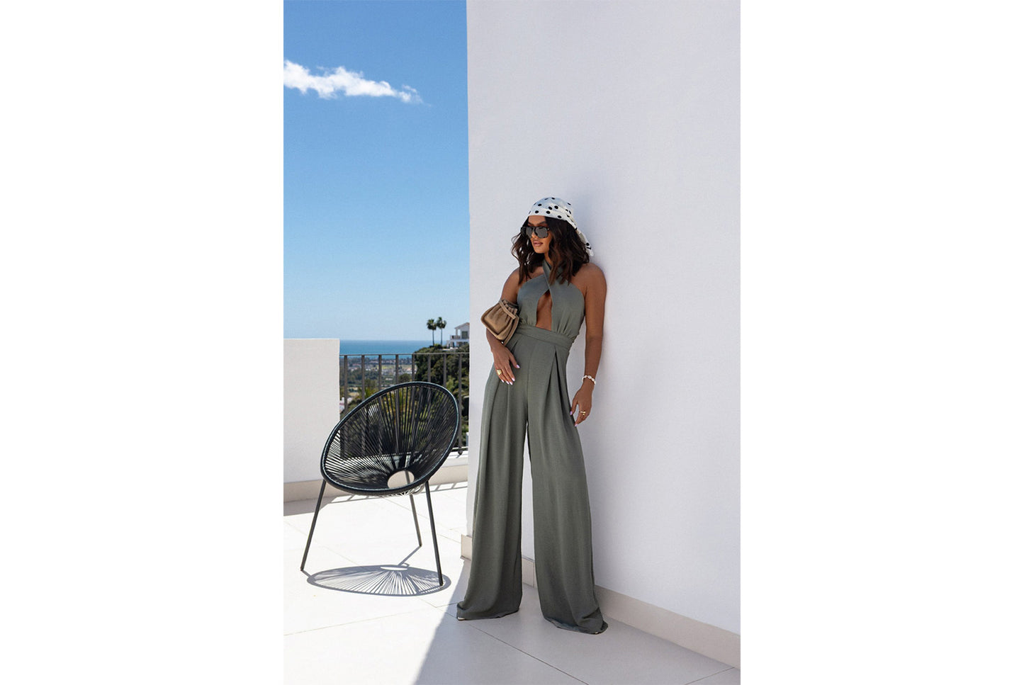 **Stylish and Sexy Sleeveless Halter Neck Jumpsuit**