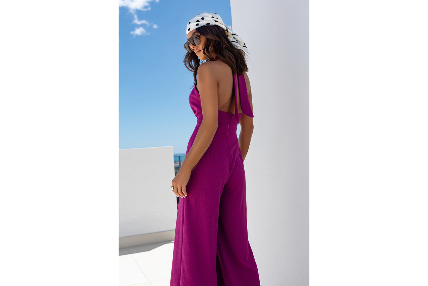 **Stylish and Sexy Sleeveless Halter Neck Jumpsuit**
