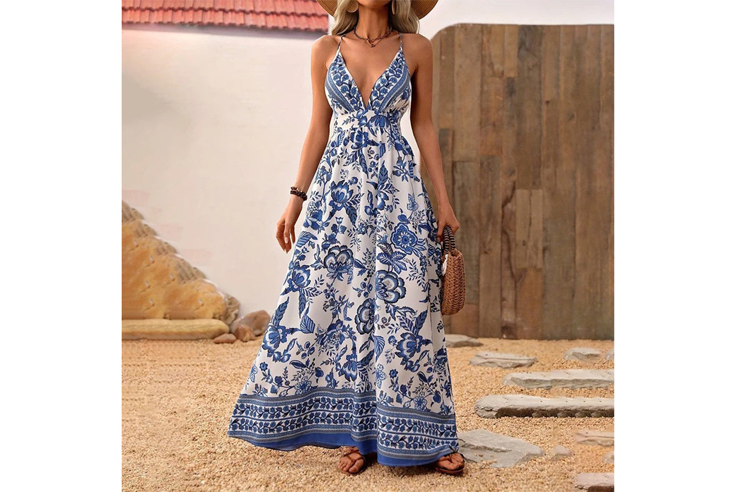 **Sexy Strapless Sleeveless Print Dress**
