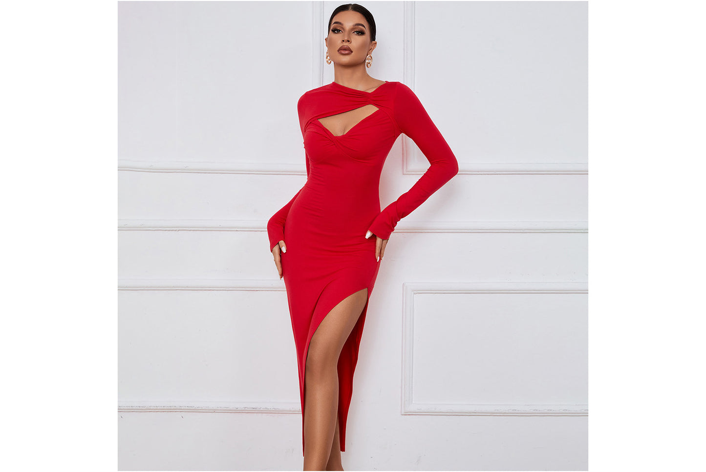 **Sexy High-Slit Dress**
