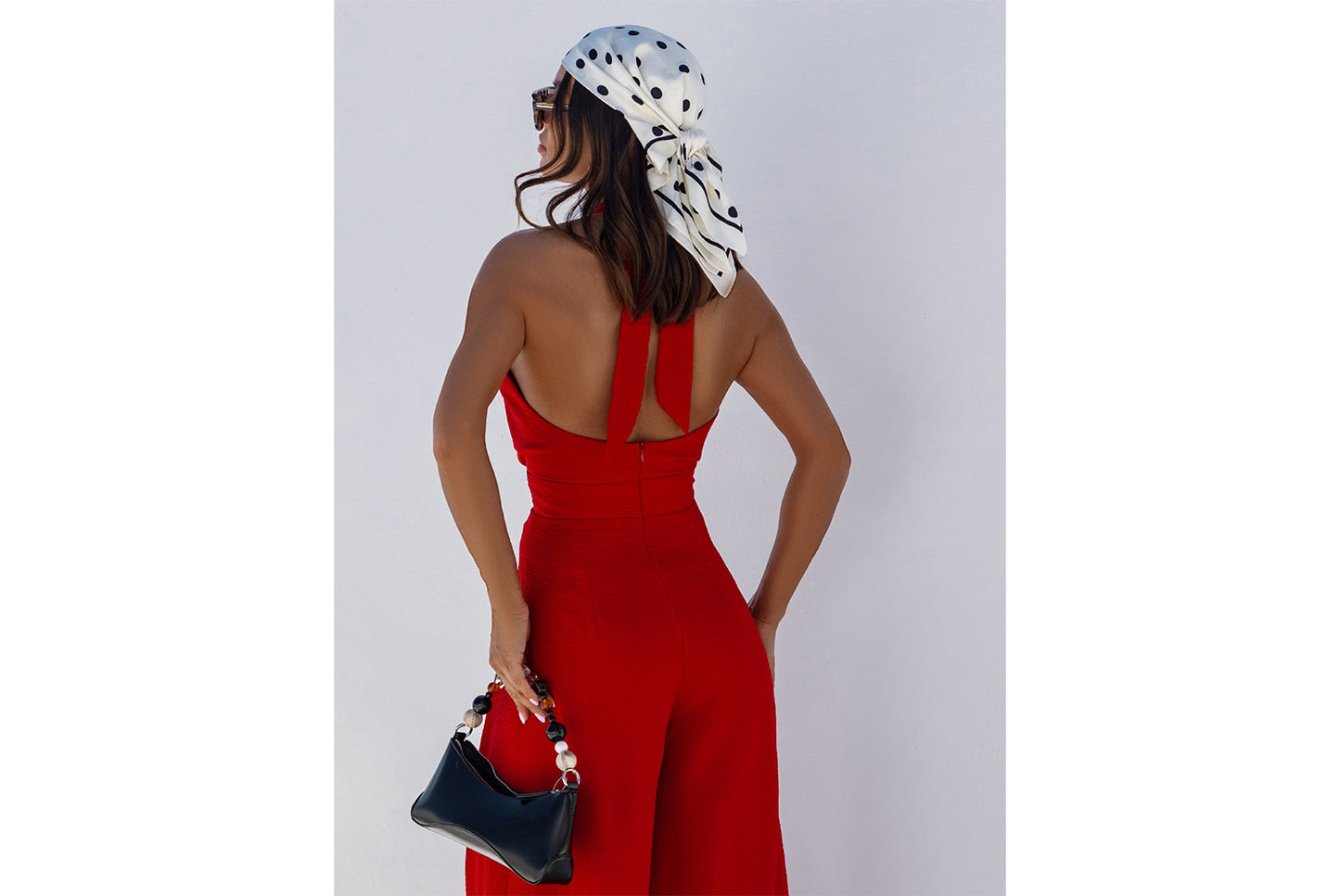 **Stylish and Sexy Sleeveless Halter Neck Jumpsuit**