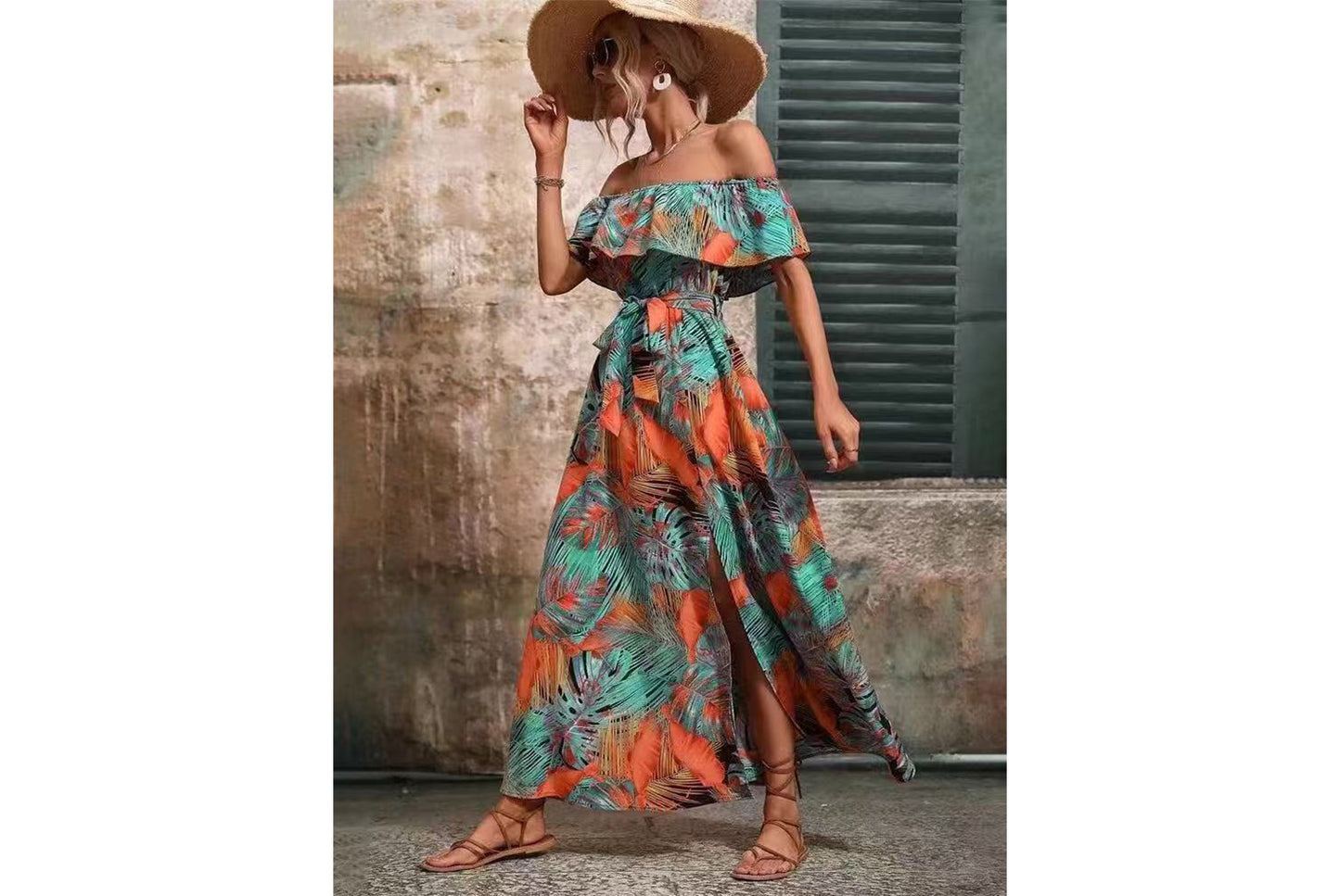 **Women's Ruffled Tie-Waist Dress**