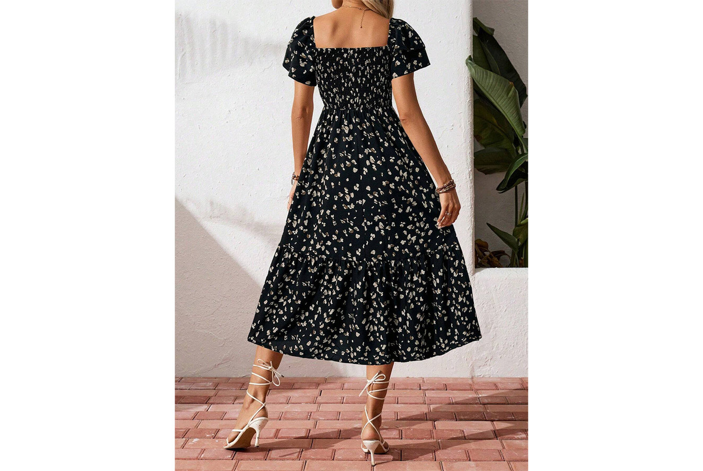 **Sexy Ruffle Floral Dress**