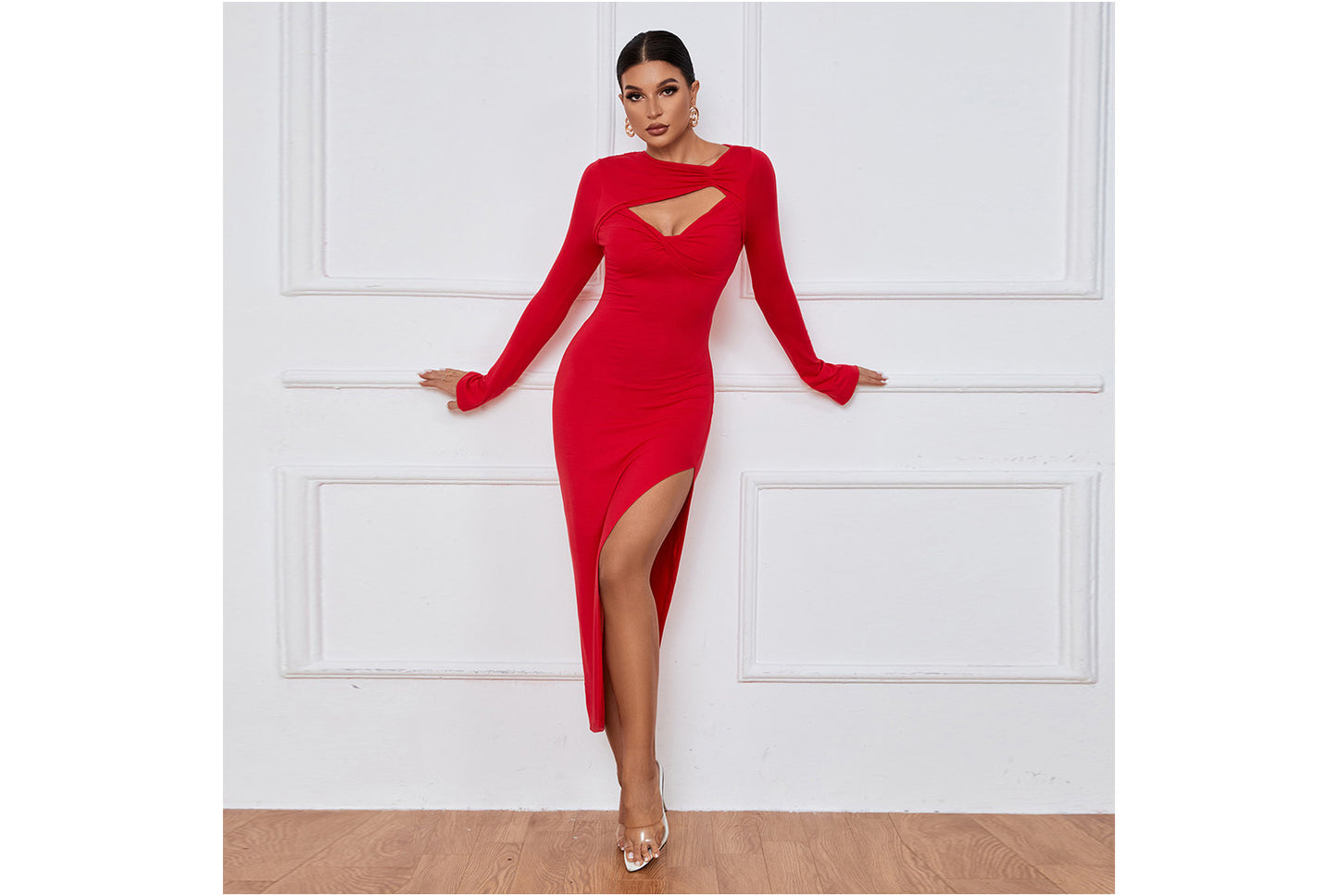 **Sexy High-Slit Dress**
