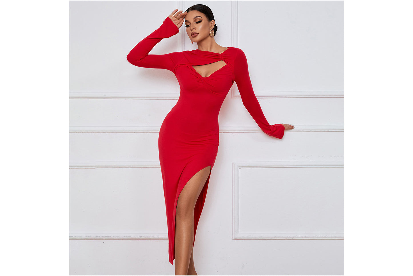 **Sexy High-Slit Dress**