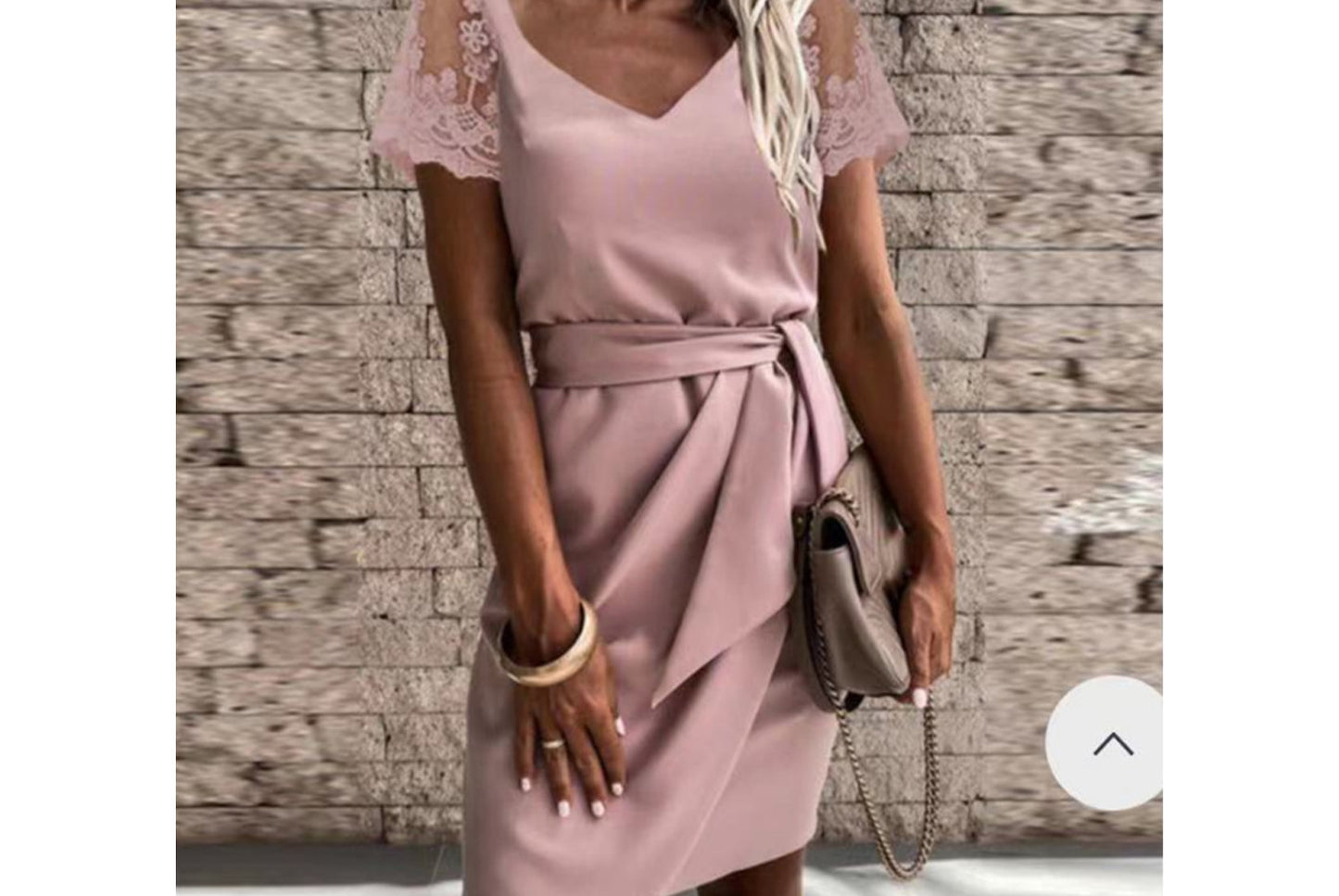 Party Solid Lace Short-Sleeved Bodycon Dress
