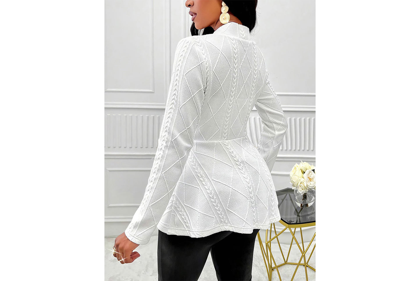 **Thick, Slim-Fit, Fashionable Jacquard Blazer**